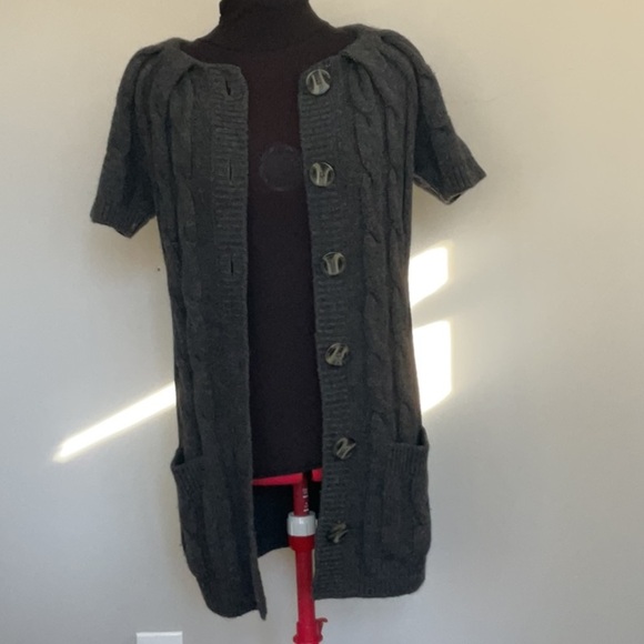 Vince for a pea in the pod baby alpaca/wool blend short sleeve cardigan size S - Picture 4 of 6